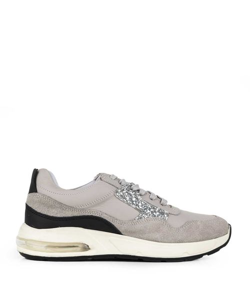Zapatillas urbanas de cuero y gamuza gris con cámara de aire