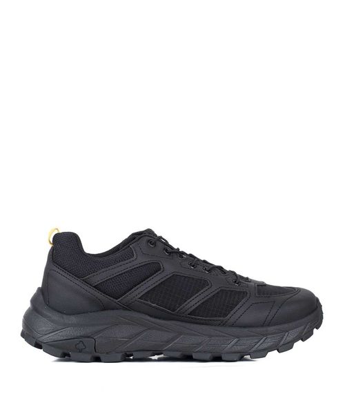 Zapatillas trekking en cuero y tela negro con tope regulable