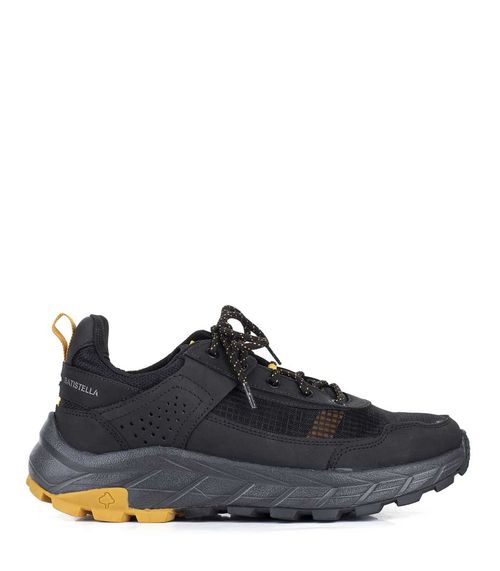 Zapatillas trekking de hombre en cuero y tela negra