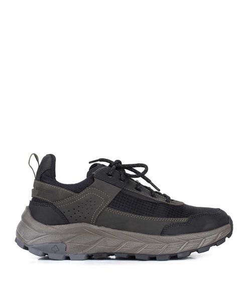 Zapatillas trekking de hombre en cuero y tela verde