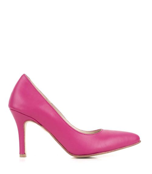 Stiletto clásico en cuero fucsia