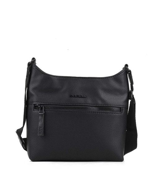 Bandolera clásica en símil cuero negro graneado