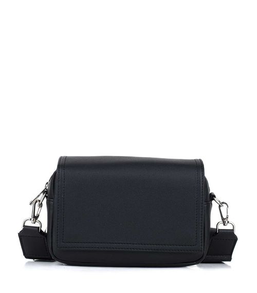 Bandolera minimalista simil cuero con solapa