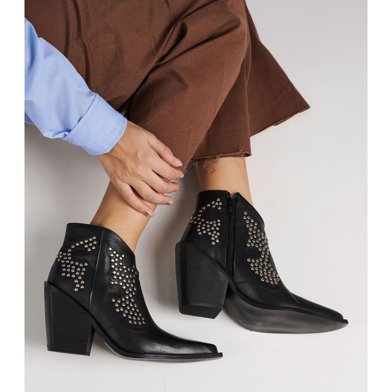 Botas Texanas Cortas Con Tachas Botas Cortas Texanas En Cuero