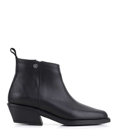 Bota corta clásica de cuero negro