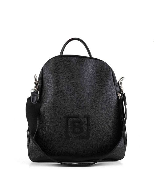 Mochila de símil con cierres en negro