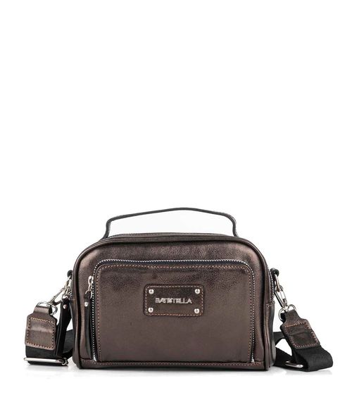 Cartera compacta de cuero con correa desmontable