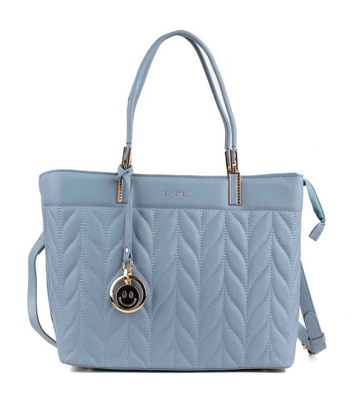 Cartera símil cuero con relieve y correa desmontable