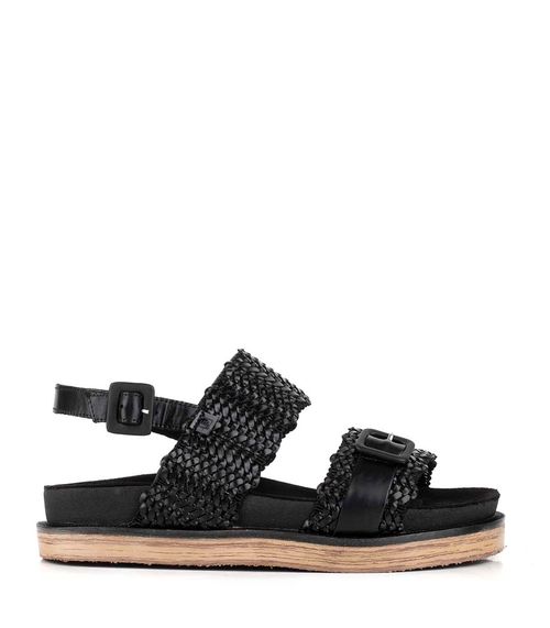 Sandalias bajas urbanas de cuero trenzado