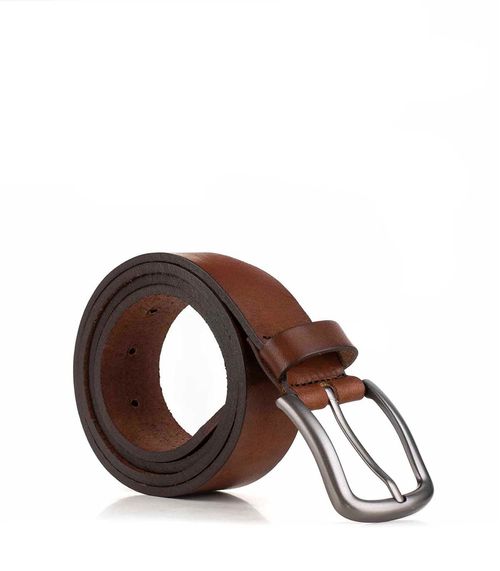 Cinto de cuero hombre con hebilla metálica