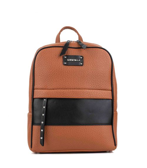 Mochila simil bicolor con herrajes