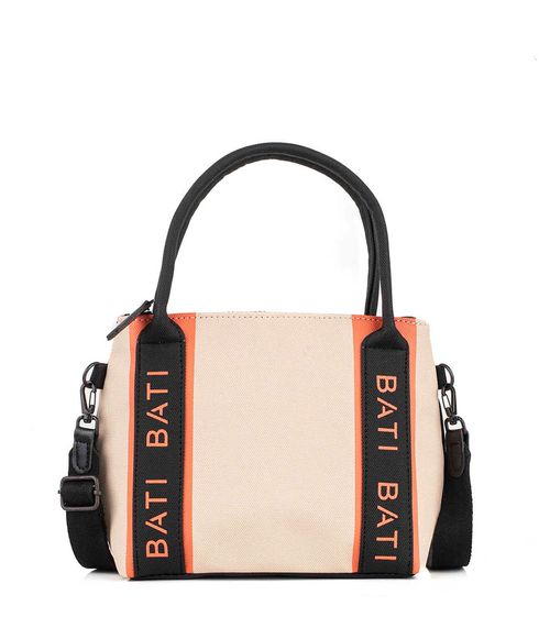 Cartera de tela con diseño rayado