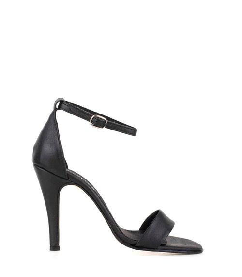 Sandalias de fiesta de cuero con pulsera y taco alto