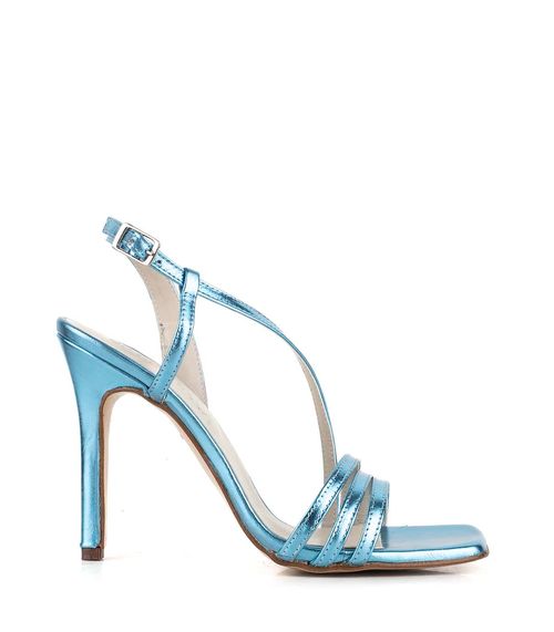 Sandalias de fiesta metalizadas con tiras finas