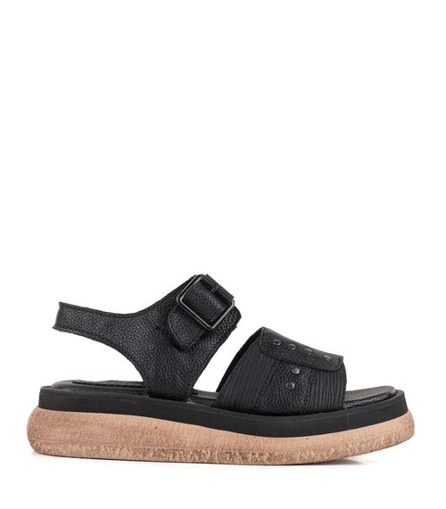 Sandalias de cuero con tiras y base combinada