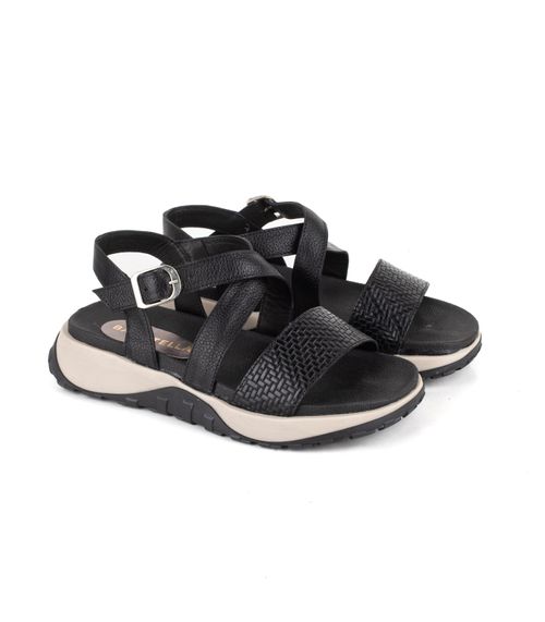 Sandalias de cuero con tiras cruzadas y base deportiva