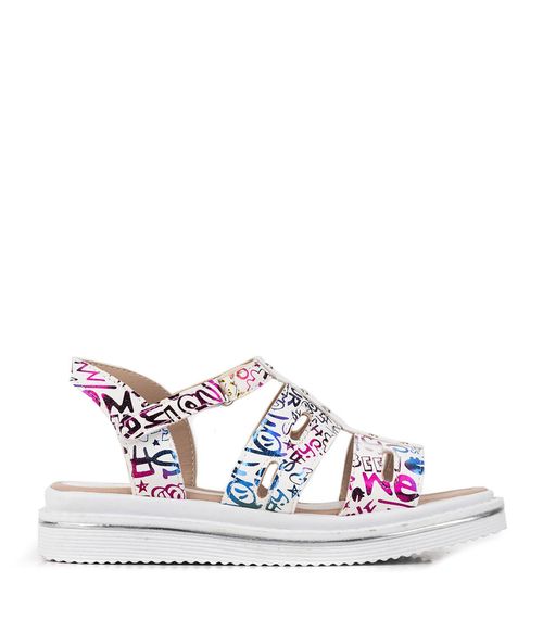 Sandalias grafiti de símil cuero