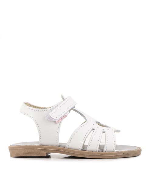 Sandalia infantil de cuero con corazón