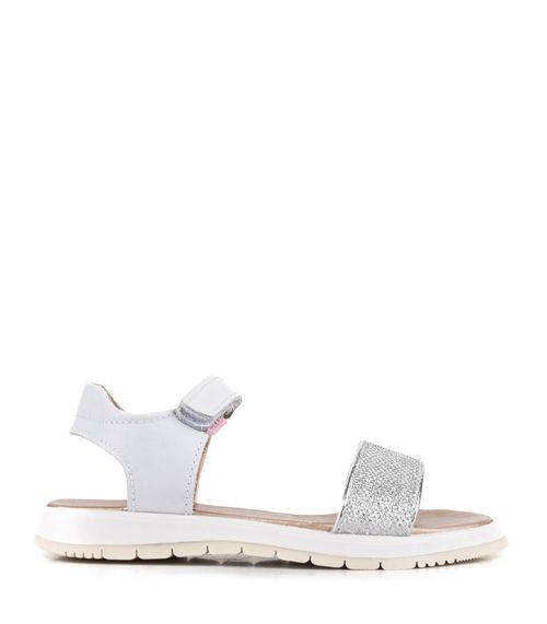 Sandalias de cuero metalizado