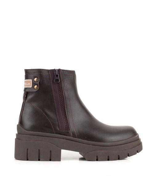 Bota corta de cuero con base antideslizante y cierre lateral