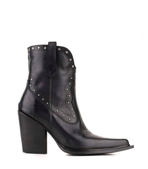 Bota texana de cuero con tachas