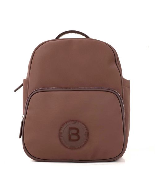 Mochila de simil cuero con bolsillo frontal