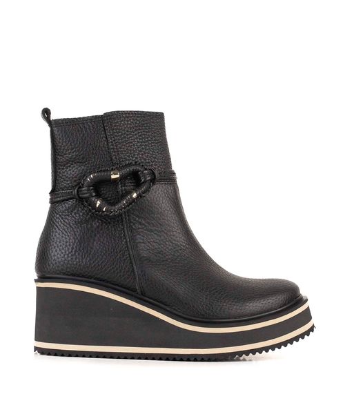 Bota de cuero graneado con plataforma