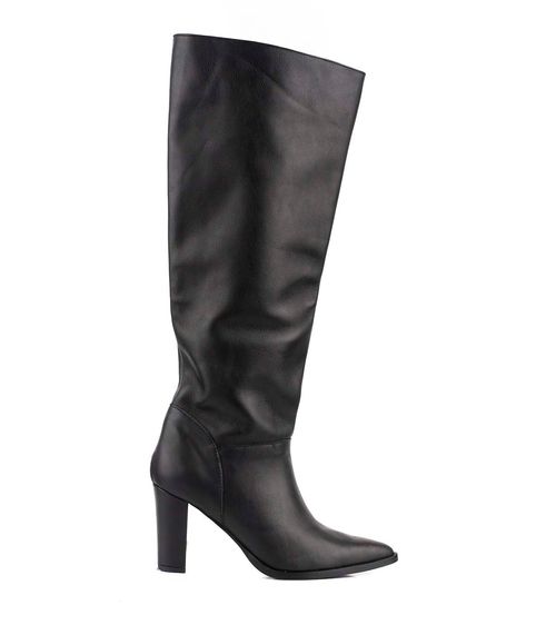 Bota alta de cuero clásica con taco