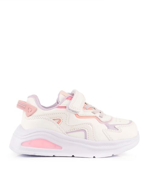 Zapatilla urbana simil combinada con abrojo y base deportiva