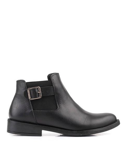 Botas cortas chelsea de cuero con elástico lateral